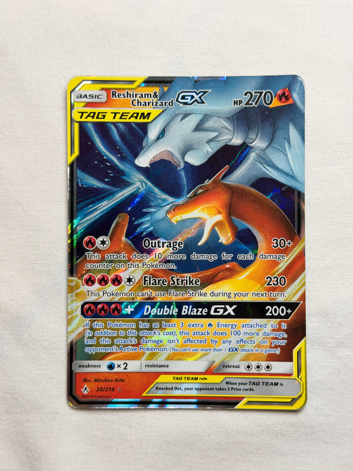 Reshiram & Charizard-GX 20/214 front
